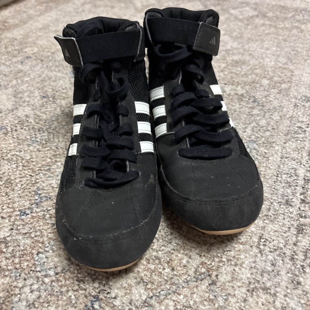 Adidas HVC 2 Wrestling Shoes Black White Men's Sz 5 - Picture 4 of 7